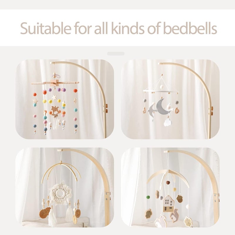 let's make Baby Crib Mobile Arm - Wooden Baby Mobile Crib Holder for Hanging Baby Crib Attachment for Nursery Decor (Curved Structural Arm) - Image 4